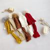 Cute Autumn Winter Baby Crochet Hat Pom-pom Tassel Pigtail Hand Knitted Cap Outdoor Soft Warm Ear Protection Cap Boys Girls