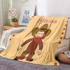 Custom Name Curious George Adventure Party Blanket For Couch Bed Plush Cozy Fuzzy Blanket Super Soft Warm Blankets For Fall And Winter 0916214
