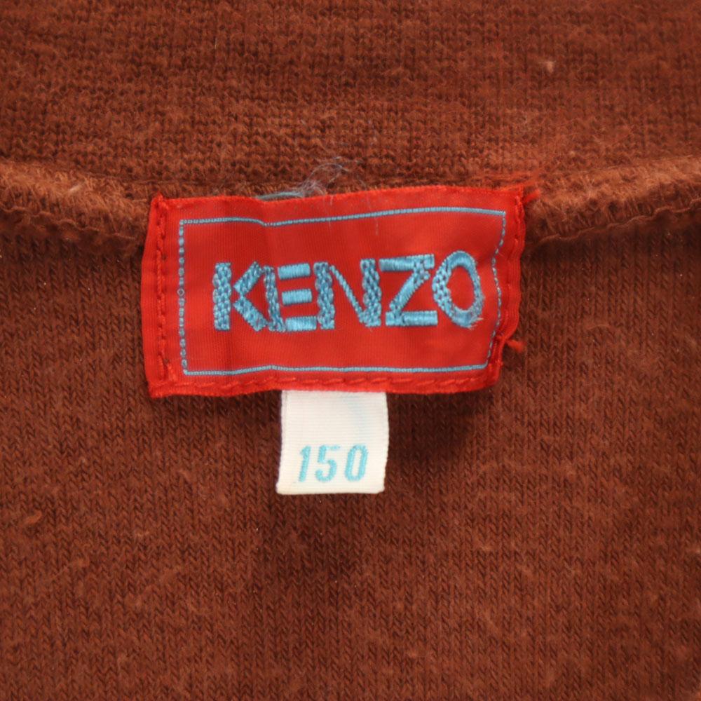 Kenzo 90s Old All-over Pattern Switching Long Sleeve Sweat 150 Orange Kid's Used