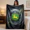 John Deere Print Flannel Blanket Cozy Lightweight Plush Throw Blanket For Bed Sofa Household Use