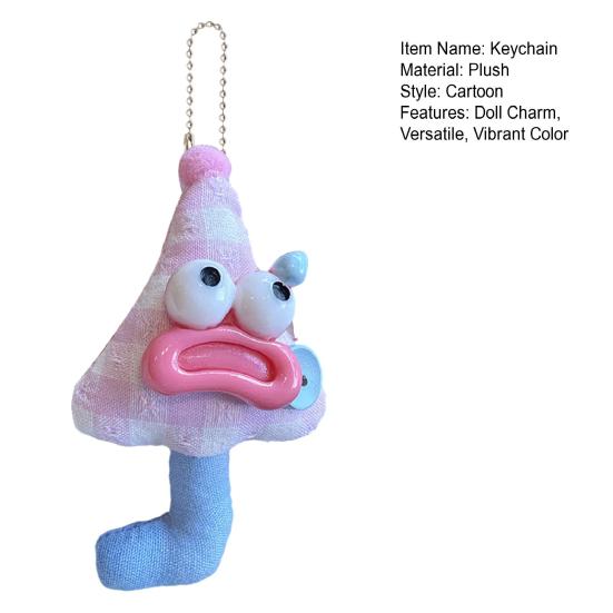 Large Mouth Cartoon Doll Keychain Bag Hanging Decoration Rich Macaron