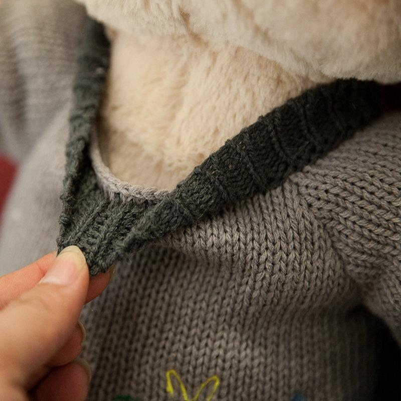 Plush Toy Long Ear Lop Sweater Bunny Doll Stuffed Animal Pillow Girl Baby Sleeping Holding Rabbit Doll Valentine's Birthday Gift
