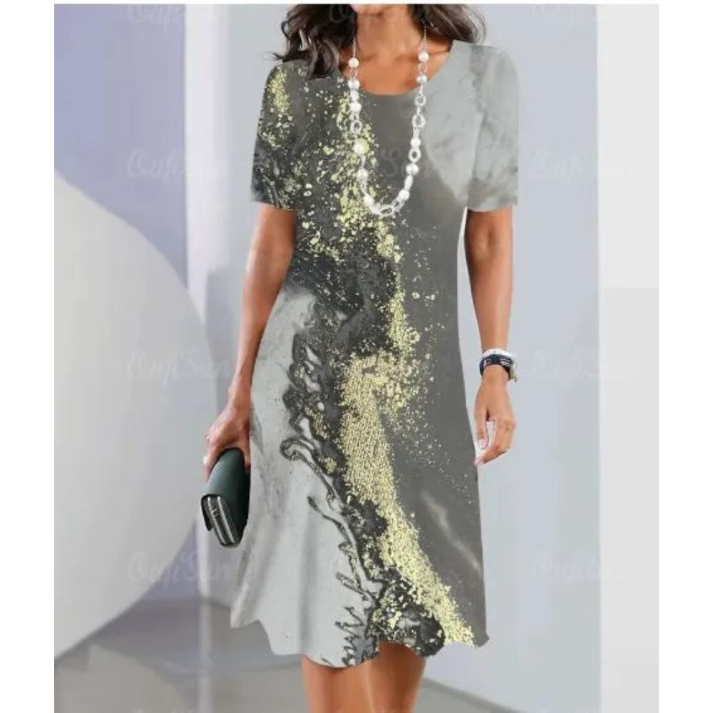 Stylish Simple T-shirt Dress Comfortable Versatile Casual Dresses S