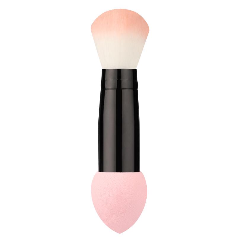 Double-Ended Blush & Foundation Brush with Non-Latex Sponge Puff