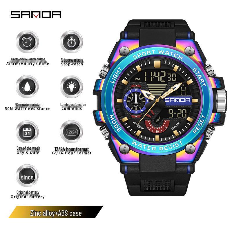 Sanda Waterproof Multifunction Student Sports Watch with Outdoor Features and Douyin Live Hot Design