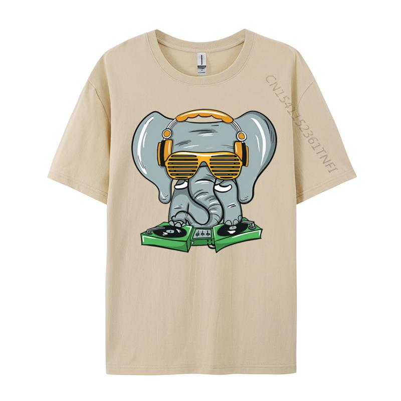 Men Tshirt Dj Elephant House Tshirts Vintage Tee Shirts Unisex ONeck Pure Cotton Tshirts Man Oversized Tops