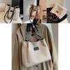 Large Capacity Versatile Canvas Tote Bag For Women Stylish Commuter Shoulder Bag In Brown And Black