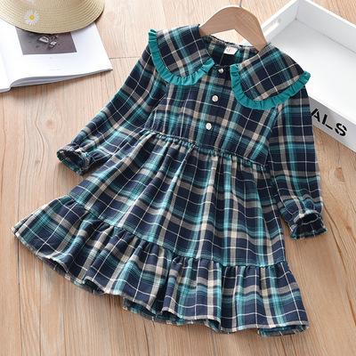 Girls Fall Preppy Princess Dress Chic Long Sleeve Children Clothing Autumn Party Wear Elegant Kids Dresses
