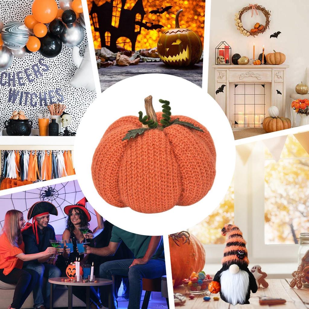 Halloween Decoration Knitted Pumpkin Halloween Festival Party Family Atmosphere Decor Bonsai Pendant Pumpkin Ornament Gifts