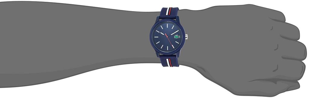 LACOSTE 12.12 Men's Quartz Watch - Navy TR90 Case, Blue Silicone Strap, Sporty Everyday Design, 2-Year Warranty