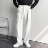 Herren Lockerer Koreanischer Stil Lässige Weiße Weitbein-Hose Bodenlange Hose Neuer Koreanischer Stil Drapierter Gerader Anzug