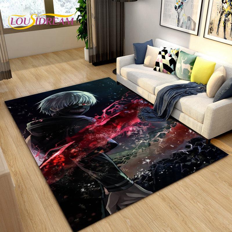 Tokyo Ghoul Japan Anime Cartoon Area Rug,Carpet Rug for Living Room Bedroom Sofa Doormat Decoration, Kid Play Non-slip Floor Mat