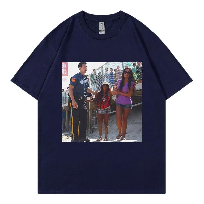 Beach Party Snooki Drunk Graphic T Shirts High Street Fashion Trend Short Sleeve Tshirts Men Women Casual Loose Cotton Tshirt