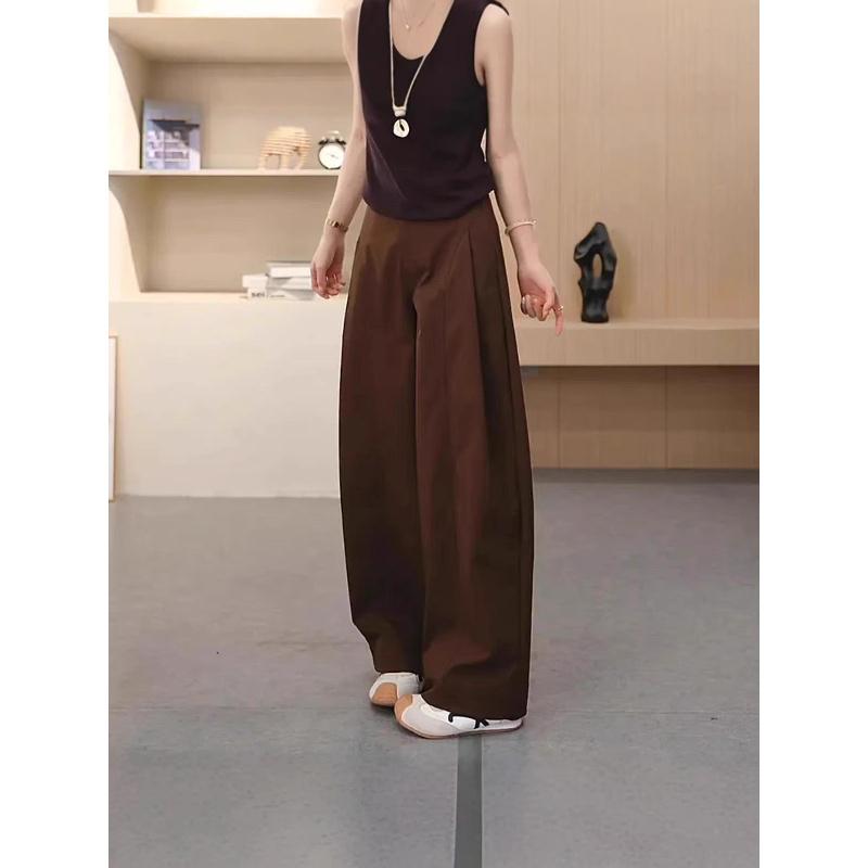 2026 New High-End Wide-Leg Pants Casual Pants for Women Straight-Leg Fashionable Versatile Loose Long Pants