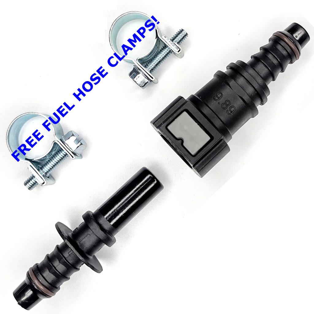2 sady 8mm 10mm Automobilový motocykl Černý rychlospojka palivového potrubí Rychloupínací konektor