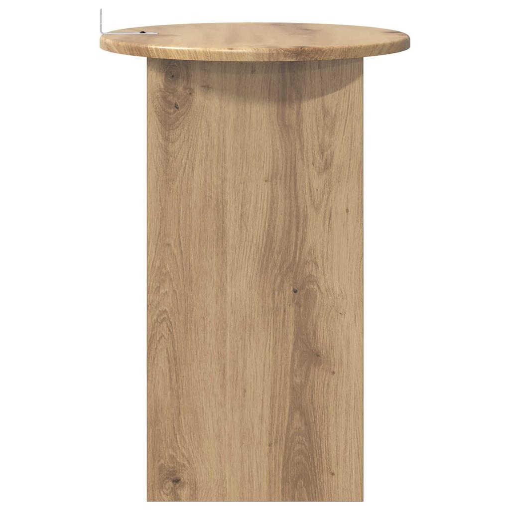 Side Table Artisan Oak Ø 39.5 X 55 Cm Engineered Wood