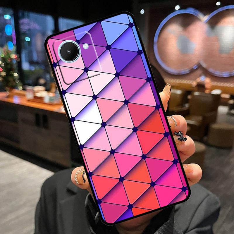 Geometric Abstract Crystal Case For Realme 14 Pro Plus 13 12 11 15 GT6 GT7 Pro C55 C51 C35 C53 C61 C65 C67 C63 C71 C75