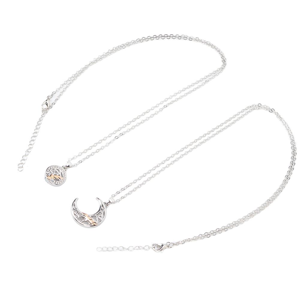 2pcs Couple Necklace Alloy Adjustable Sun Moon Magnetic Suction Matching Necklace for Lovers Best Friends