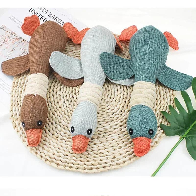 Creative Dog Chew Toys Pet Wild Goose Stuffed Plush Puppy Squeaky Dog Toy For Small And Medium Dogs Fuuny Dog Toys Supplies