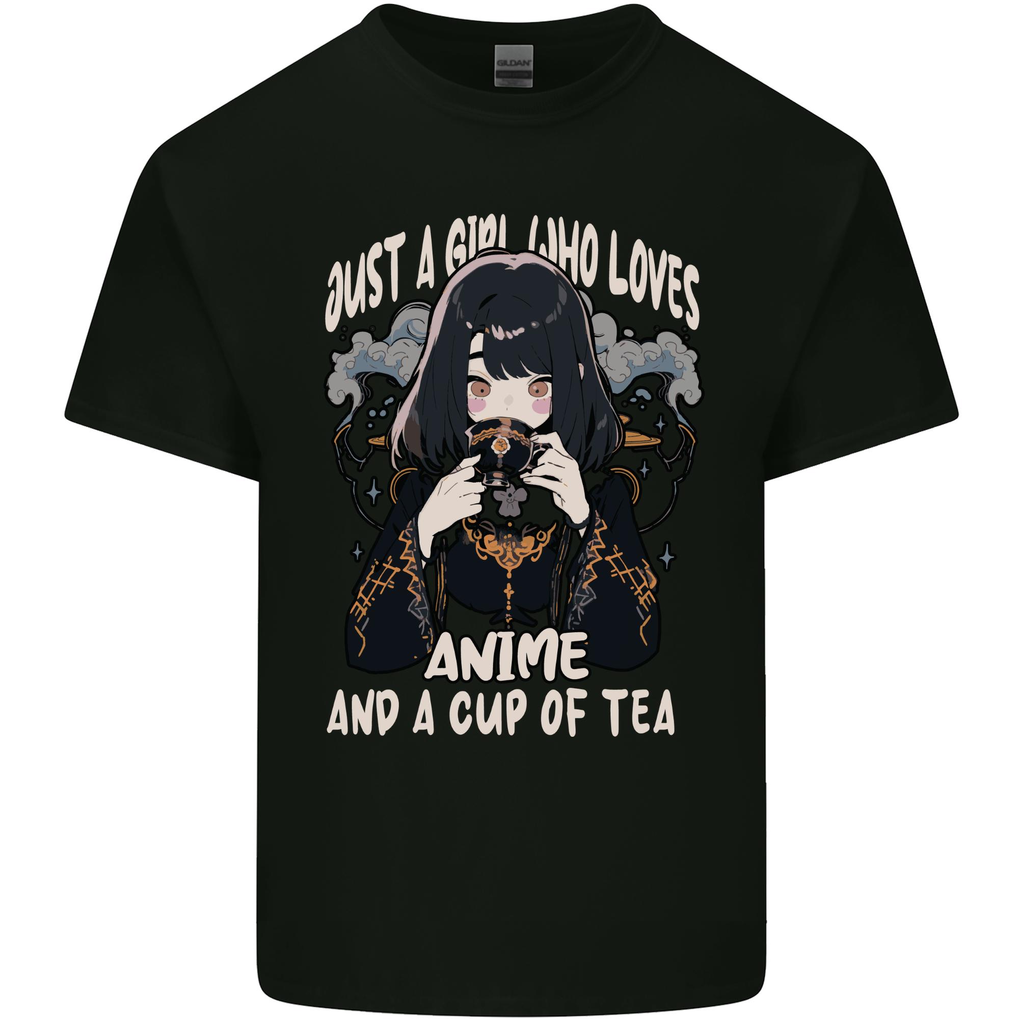 Just a Girl Who Loves Anime a Cup of Tea Unisexs Light Cotton TShirt S