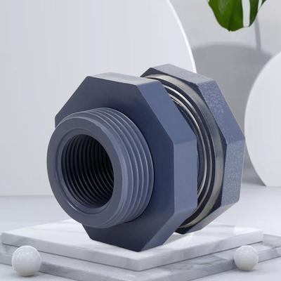 2 pièces PVC 3/4 pouce filetage Adaptateur de raccord de cloison de réservoir d'eau avec joint d'étanchéité