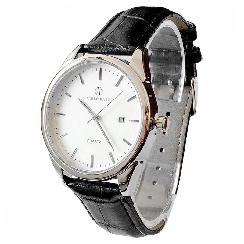 PABLO RAEZ Men's Black Waterproof Quartz Watch with Date