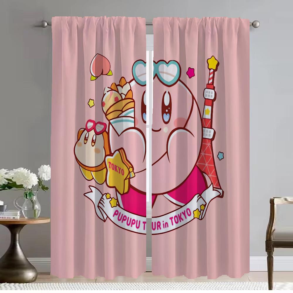 Kirbys Curtains Child Room Shades Tulle for Bedroom Blackout Curtain Partition Home Interior Curtains 2 Pieces Living Kitchen