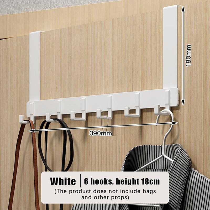 Hooks Over The Door 6 Hooks Clothes Coat Hat Towel Hanger Home Bathroom Organizer Rack Holder Door Hang Quick Installation