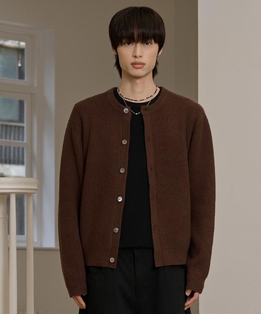 Hyoji Fw Washable Hyoji Round Crop Knit Cardigan (3 Colors)