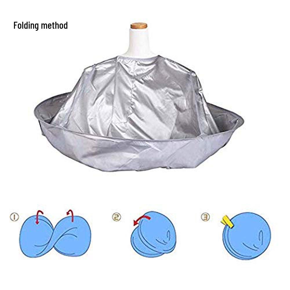 Silver Hairdressing Cape for Adults & Kids - Haircutting & Dyeing Apron