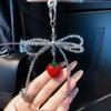 Phone Pendant Crystal Bowknot Rhinestone Strawberry Pendant Bag Pendant Car Keychain High-end Hanging Chain