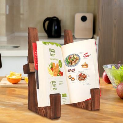 Kochbuchhalter aus Holz, Rezeptständer für die Küchentheke, hohe Stabilität, glatte Kante, gratfrei, rustikaler Rezeptbuchhalter-Ständer