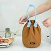 Portable Round Tubular Lunch Box Bag Handheld Waterproof Thermal Bento Bag Meal Carrier Durable Handbag Outdoor Picnic Bag