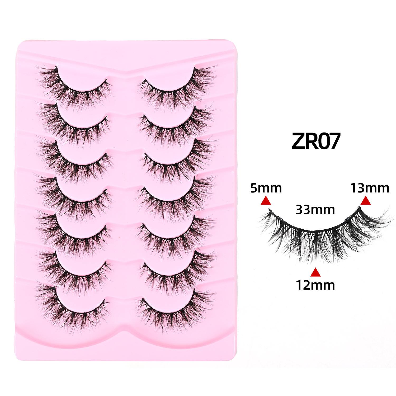 2026 Europe, America and 7 Pairs of Cross Fox Cat Eye False Eyelashes Naturally Curled and Fluffy Multi-layered Eyelashes
