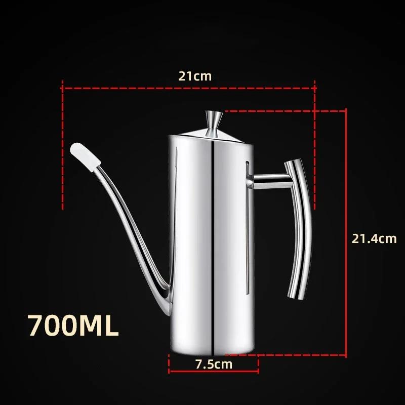 Stainless Steel Oil Pot Vinegar Juice Dispenser Drip-Proof Dust-Proof Oil Storage Container To Store Kitchen Tool Seasoning Pot