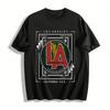 Vintage LA Palm Print Casual Streetwear Tee Pure Cotton T-shirt