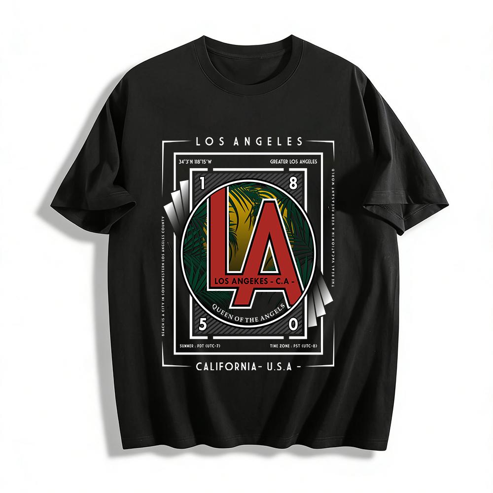 

Vintage LA Palm Print Casual Streetwear Tee Pure cotton T-shirt XXS