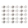 60pcs Pendant Trays Heart Shaped Pendant Setting Cabochon Base Setting with Glass Cabochon