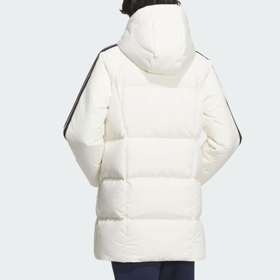 Adidas Hooded Striped Zip Long Sleeve Down Jacket Women Outerwear KC2485
