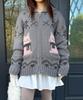 LETTERA Wool Cowichan Cat Knit Zip-Up_2Color