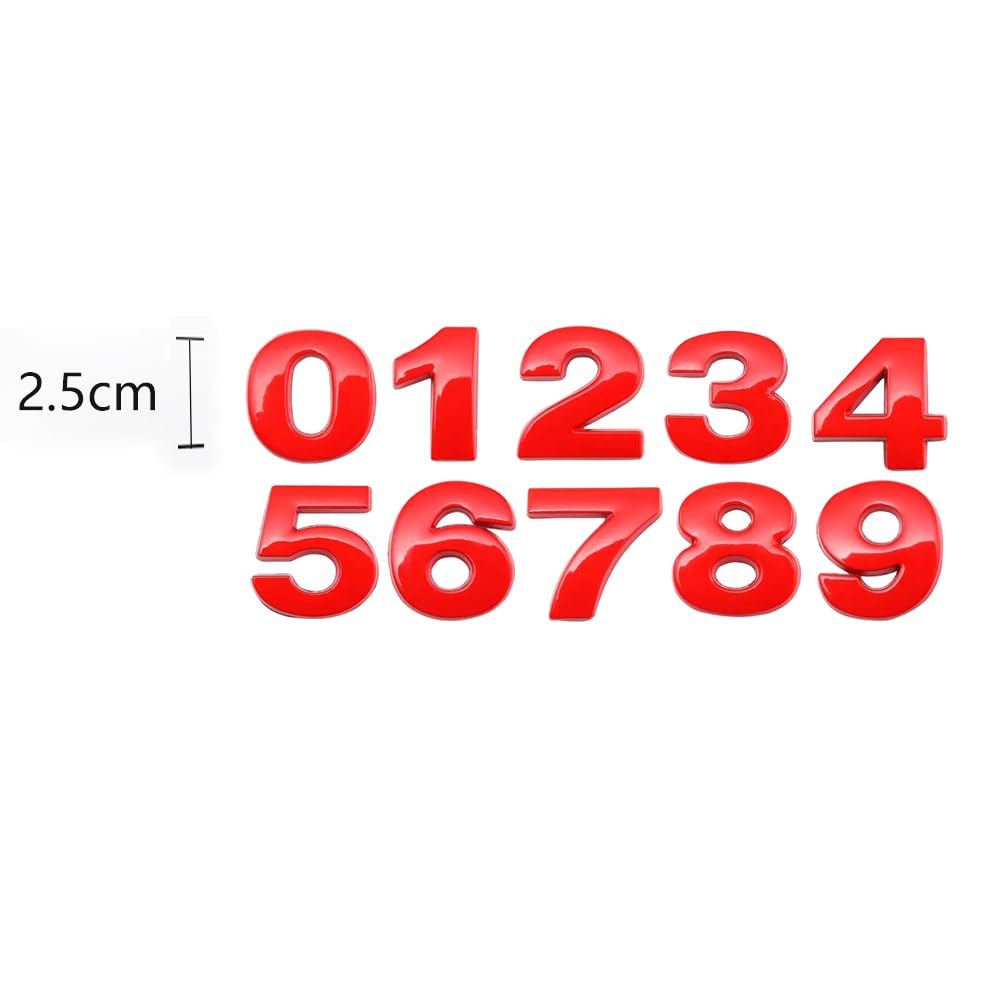 Srasakan Car 3D Emblem Stickers Decoration Dress Up Exterior Parts Alphabet Letter Capital Letter Stickers (Red, Pack of 26)