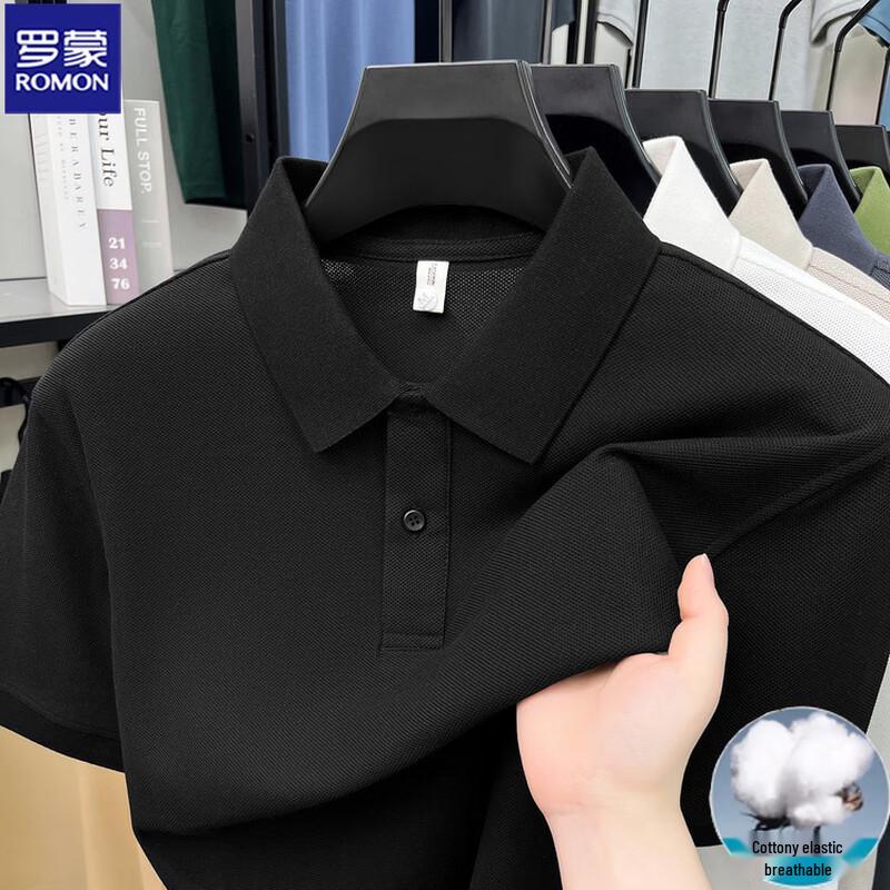ROMON Men's 2026 Summer Heavyweight Pique Polo Shirt