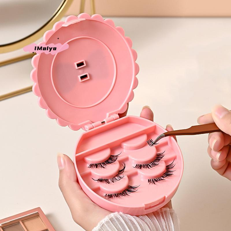 M-1Stk Mini Mode Umweltfreundliche Falsche Wimpern Aufbewahrungsbox Blumenform Abs Make-up Kosmetikwerkzeug Tragbare Hülle Organizer