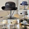 Summer Brimmed Wide Fishermans Hat With Letter Print And Mesh Breathable Design