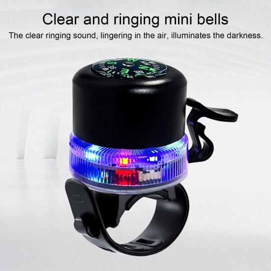Electric Bike Bell with Compass RGB Light USB Rechargeable MTB Road Mountain Bicycle Handlebar Alarm Horn Bike Accessories
