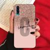 Letter Pink Shiny M R Clear Phone Case For Samsung A10 A11 A12 A13 A20 A21 A22 A30 A31 A32 A40 A51 A52 A53 A70 A71 A72 Shell