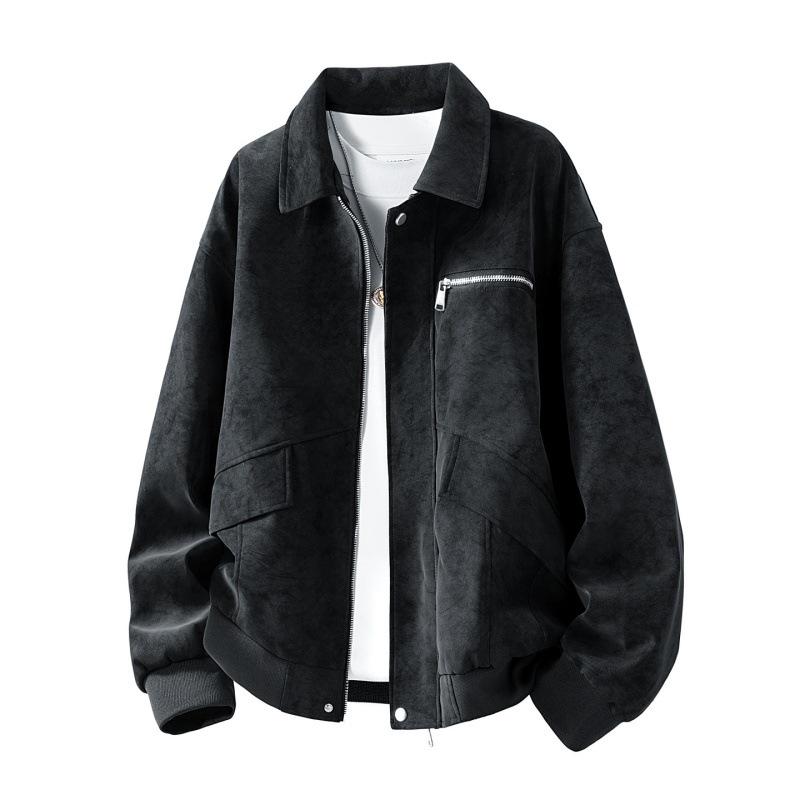 Spring & Autumn Youth Men’s Retro Leather Workwear Jacket - Japanese Hong Kong Trend