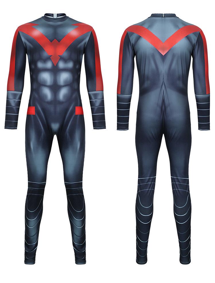 European & American Nightwing Adult Cosplay Jumpsuit Halloween Bodysuit