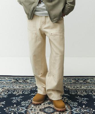 MAGOODGAN Farburn 4405 Double Knee Carpenter Wide Fit Cream Pants