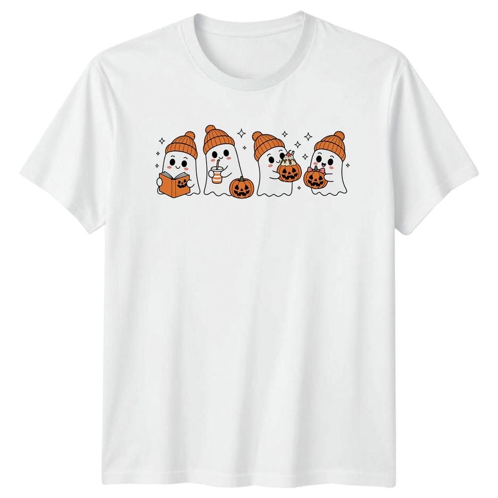 Cute Ghosts Halloween Autumn Graphic Unisexs TShirt Unisexs Tee Unisex Spooky Fun S